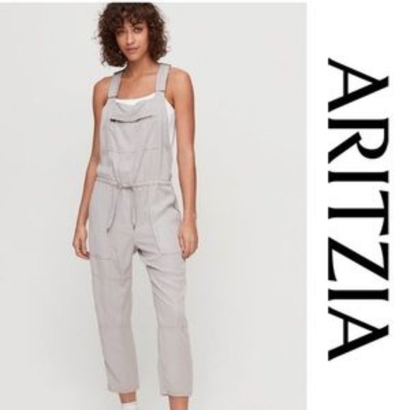 Valletta Aritzia Moto Overalls in Light Gray - Picture 1 of 6